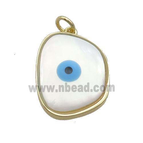 Copper Pendant Pave Shell Evil Eye Gold Plated
