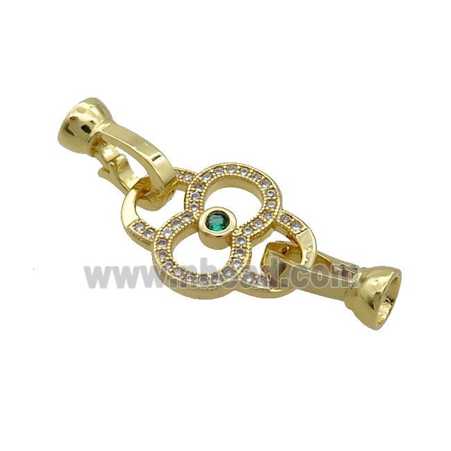 Copper Clasp Pave Zircon Infinity Gold Plated
