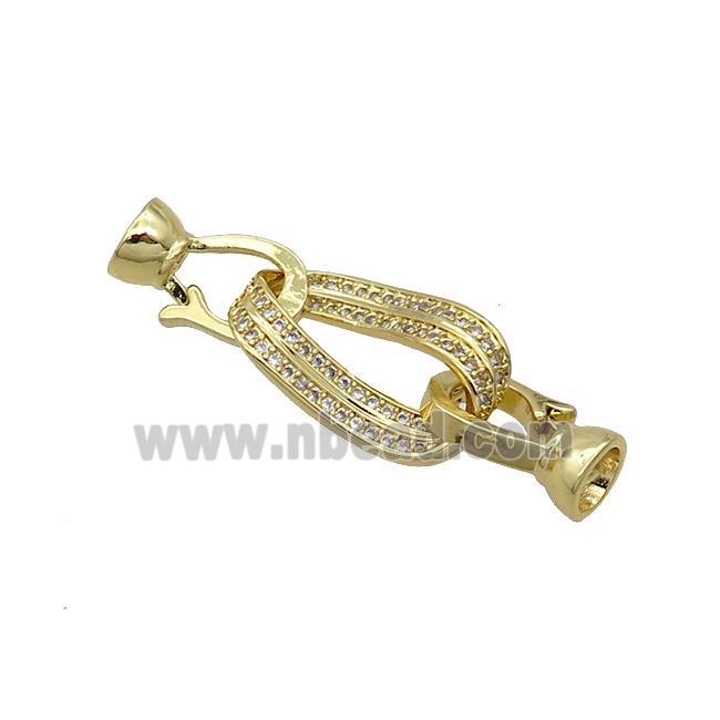 Copper Clasp Pave Zircon MobiusRing Gold Plated