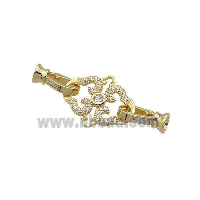 Copper Clasp Pave Zircon Gold Plated