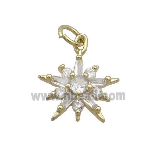 Copper Northstar Pendant Pave Zircon Gold Plated