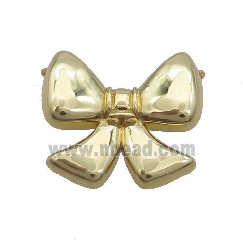 Copper Bowknot Pendant 2loops Gold Plated