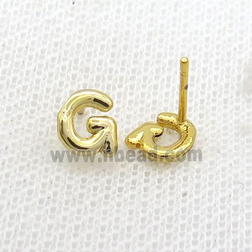 Copper Stud Earring G-Letter Gold Plated