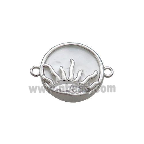 Copper Sun Charms Connector Shell Backing Platinum Plated