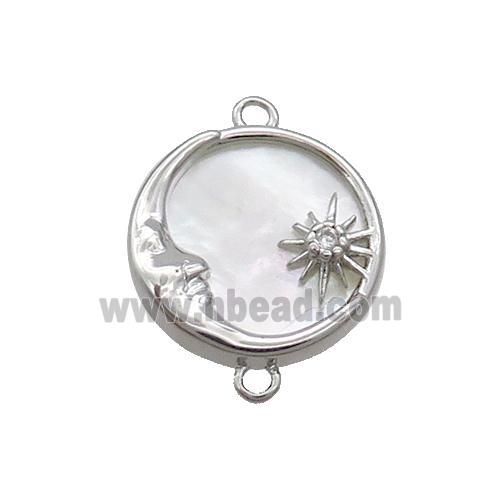Copper Moon Charms Connector Shell Backing Platinum Plated