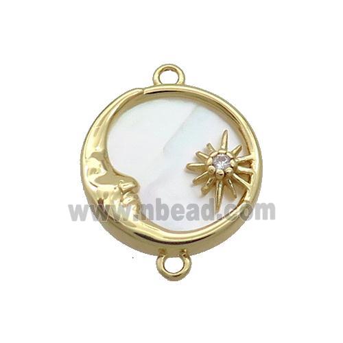 Copper Moon Charms Connector Shell Backing Gold Plated
