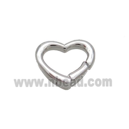 Copper Carabiner Clasp Heart Platinum Plted