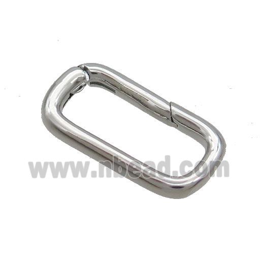 Copper Carabiner Clasp Rectangle Platinum Plated
