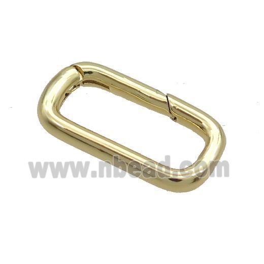Copper Carabiner Clasp Rectangle Gold Plated