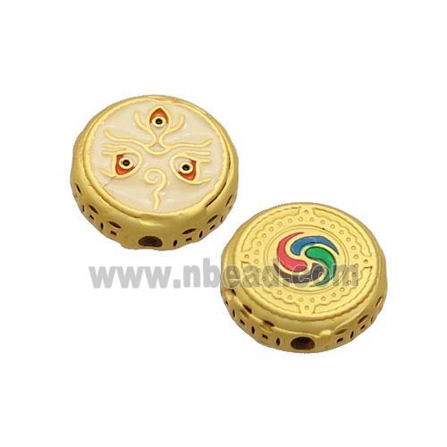 Copper Button Beads Enamel Gold Plated