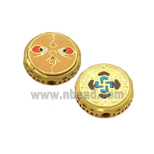 Copper Button Beads Enamel Gold Plated