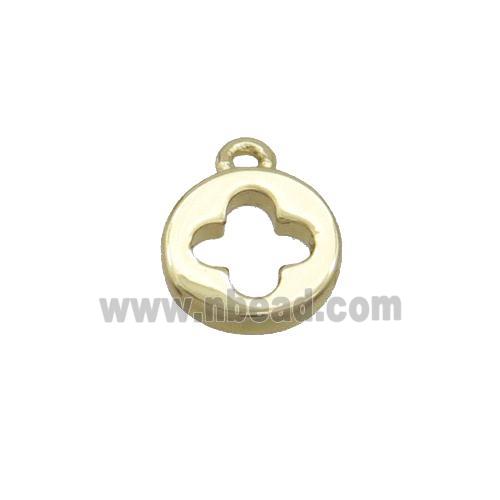 Copper Circle Pendant Cross Gold Plated