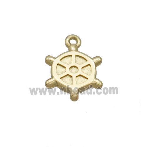 Copper Ship Helm Pendant Gold Plated