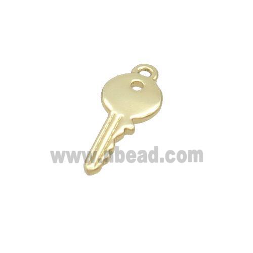 Copper Key Charm Pendant Gold Plated