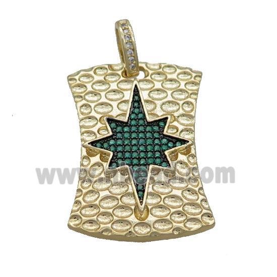 Copper Northstar Pendant Pave Green Zircon Gold Plated