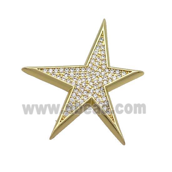 Copper Star Pendant Pave Zircon Gold Plated