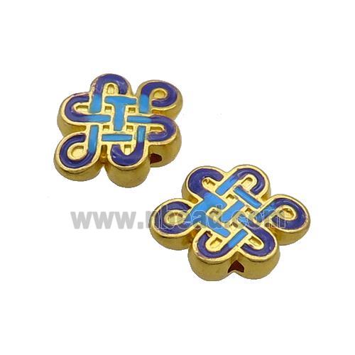 Copper Knot Beads Cloisonne Gold Plated