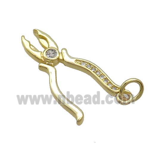 Copper Pliers Charms Pendant Pave Zircon Tools Gold Plated
