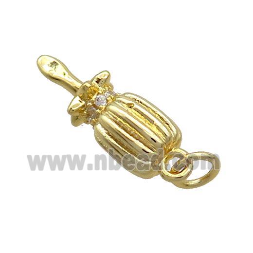 Copper Screwdriver Charms Pendant Pave Zircon Gold Plated