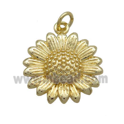 Copper Sunflower Pendant Gold Plated