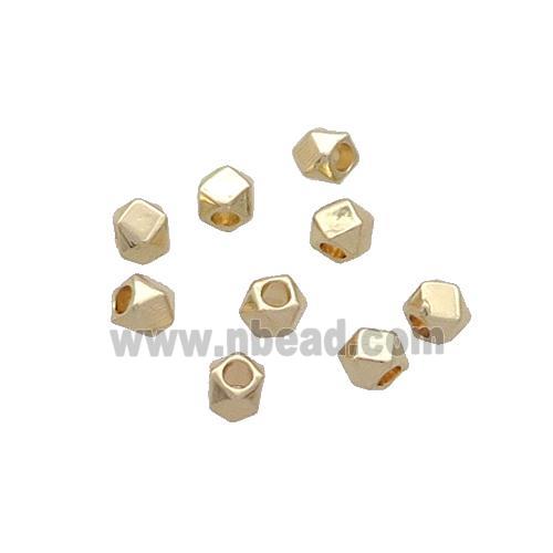 Copper Cube Beads Gold Plated