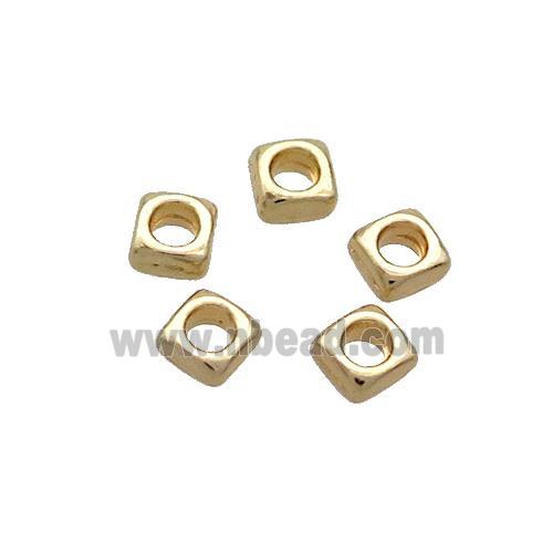 Copper Square Beads Gold Plated