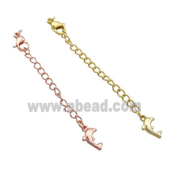 Copper Necklace Extender Chain Dolphin Mixed