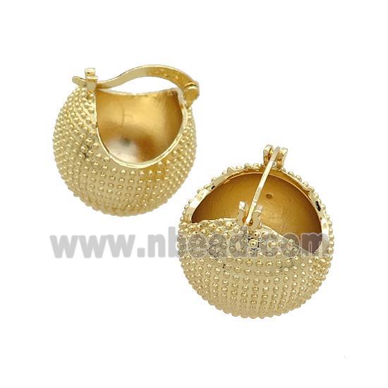 Copper Latchback Earrings Textured Gold Plated