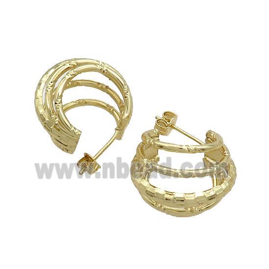 Copper Stud Earrings Gold Plated