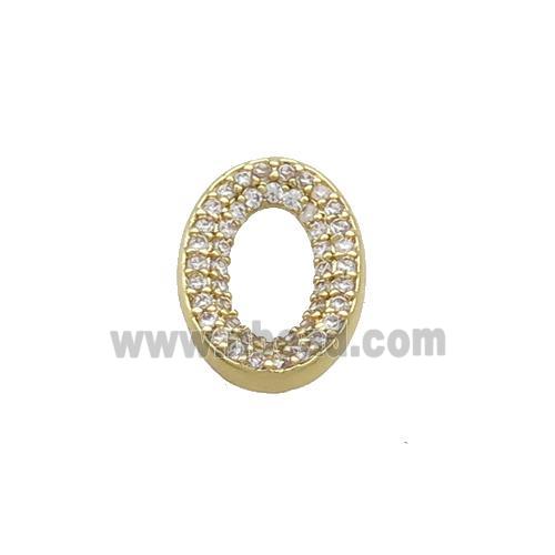 Copper Oval Connector Pave Zircon Gold Plated