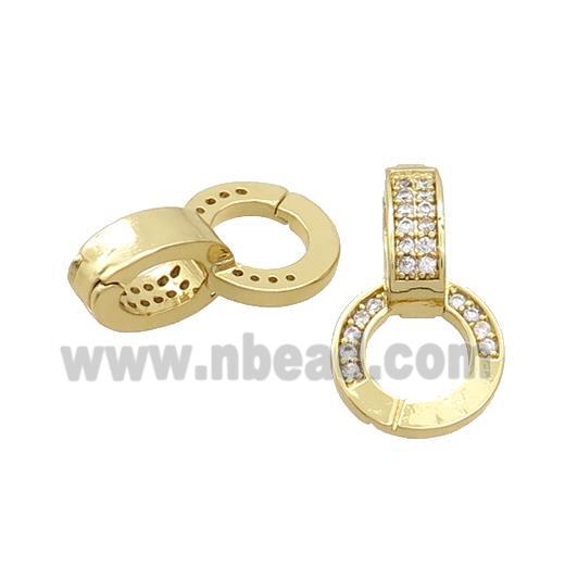 Copper Bail Pendant Pave Zircon Gold Plated