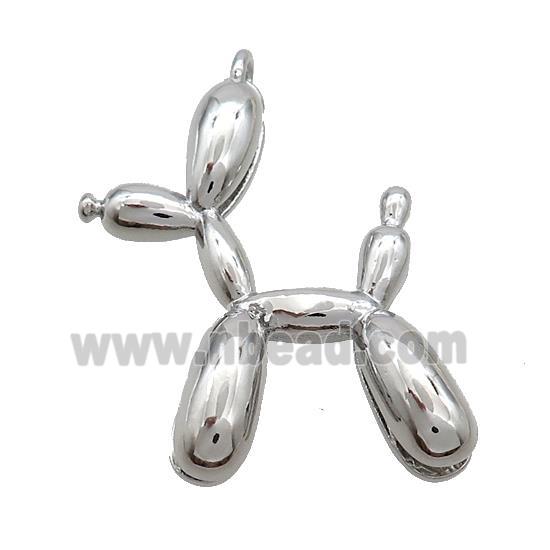 Copper Dog Charms Pendant Platinum Plated