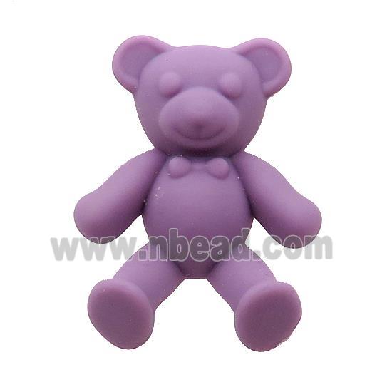 Purple Resin Bear Pendant Matte