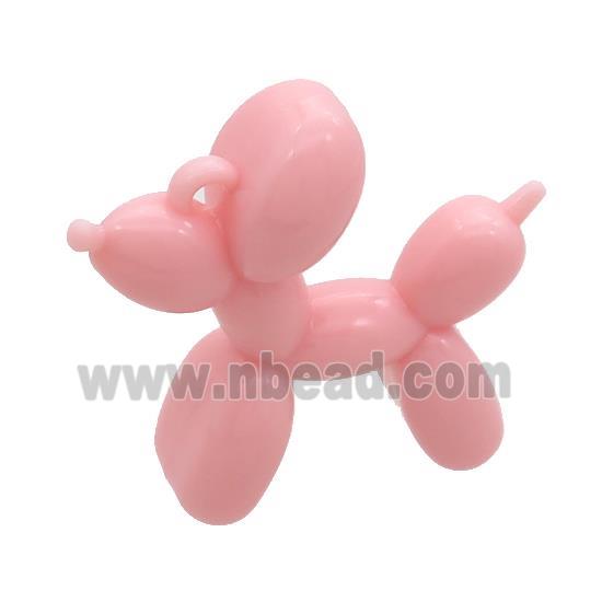 Pink Resin Dog Pendant