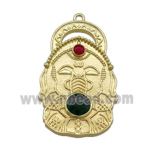 Copper Buddha Pendant Chinese God Of Wealth Gold Plated