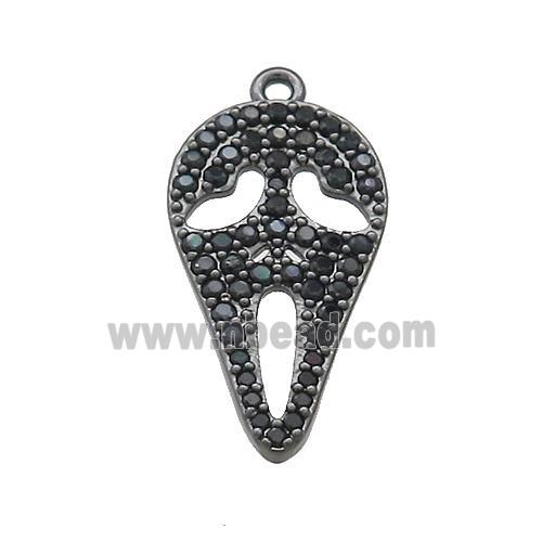 Copper Pendant Pave Zircon Ghost Halloween Charms Black Plated
