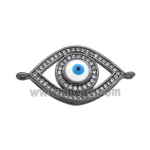 Copper Evil Eye Connector Pave Zircon Black Plated
