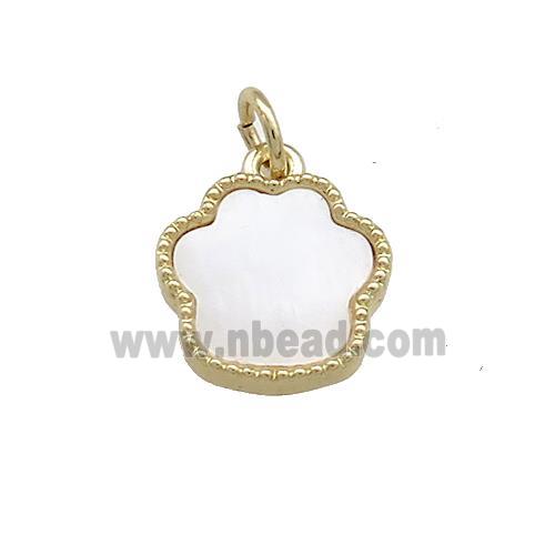 Copper Paw Charms Pendant Pave Shell Gold Plated