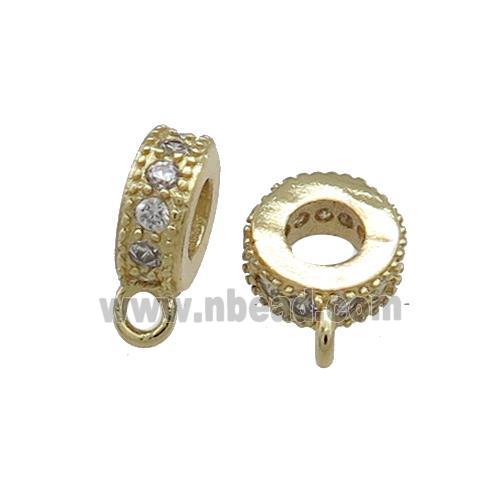 Copper Bails Pave Zircon Gold Plated