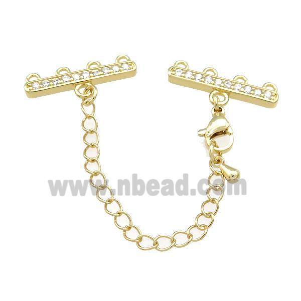 Copper CordEnd Pave Zircon Gold Plated