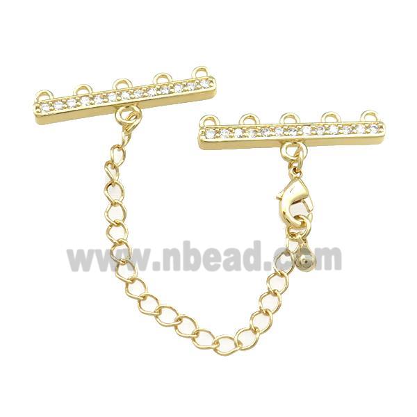 Copper CordEnd Pave Zircon Gold Plated