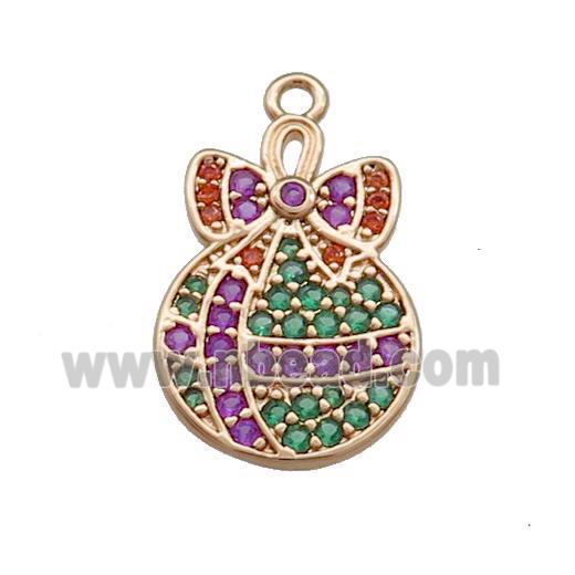 Christmas Gift Charms Copper Pendant Pave Zircon Rose Gold
