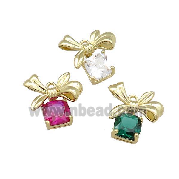 Christmas Gift Charms Gold Pendant Pave Zircon Gold Plated Mixed