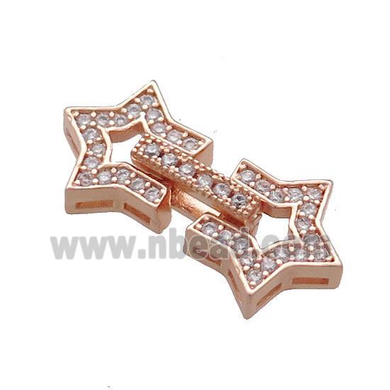 Copper Star Clasp Pave Zircon Rose Gold