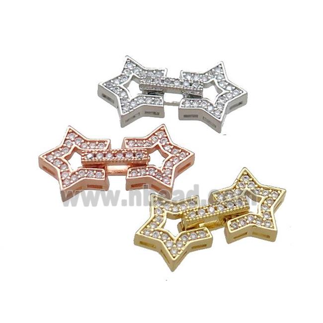 Copper Star Clasp Pave Zircon Mixed