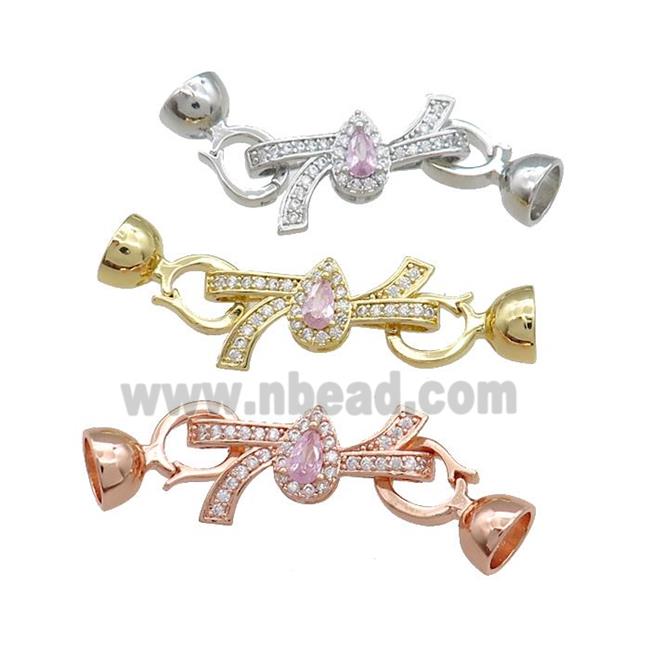 Copper Knot Clasp Pave Zircon Mixed