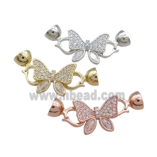 Copper Butterfly Clasp Pave Zircon Mixed