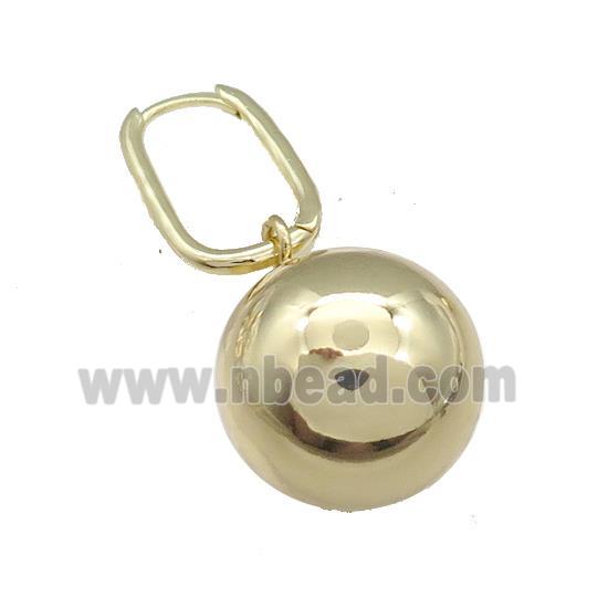 Copper Latchback Earrings Ball Gold Plated