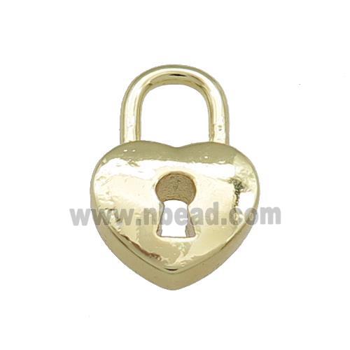 Copper Lock Pendant Heart 18K Gold Plated