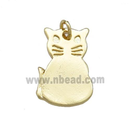 Copper Cat Charms Pendant Halloween 18K Gold Plated